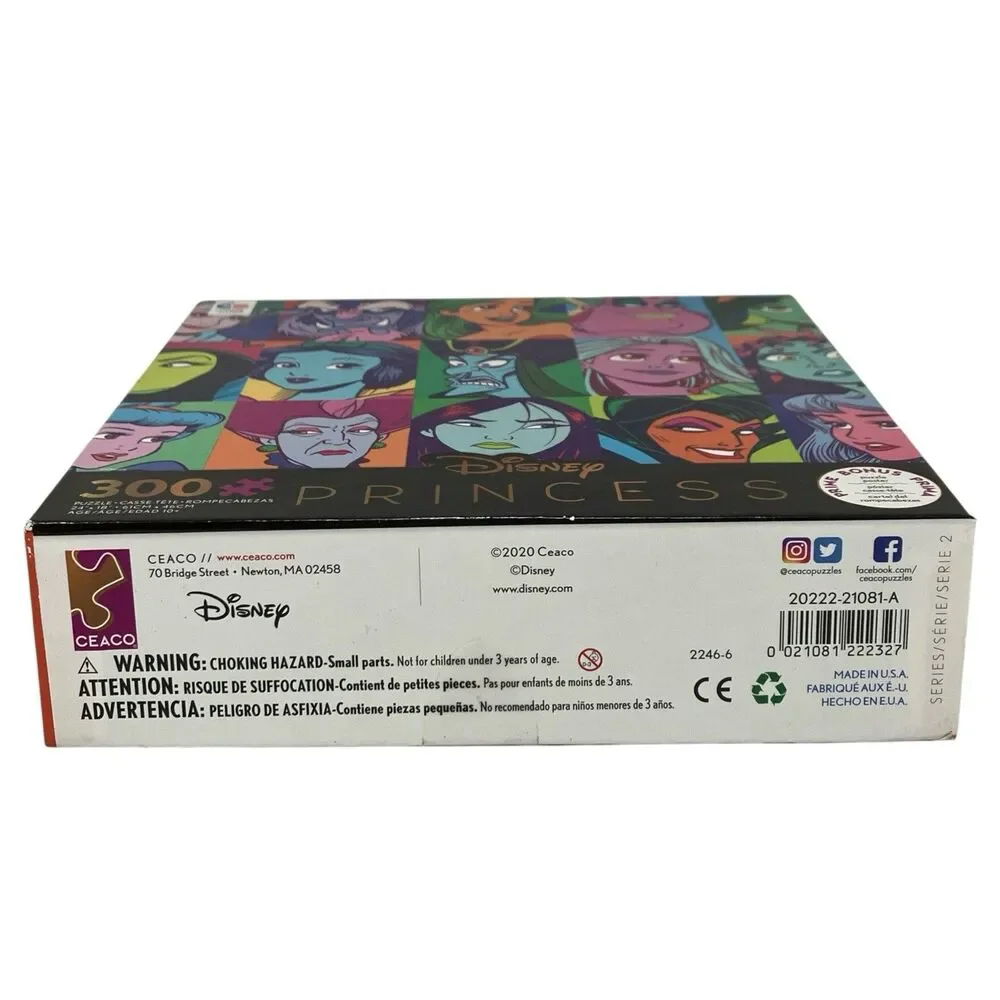 Ceaco Disney Puzzle 300 Pc Oversized Pieces Princess Snow White Villains Ariel‎